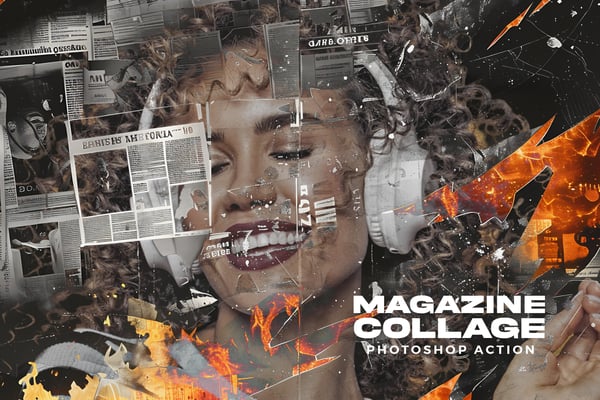 Free Magazine Collage Photoshop Action