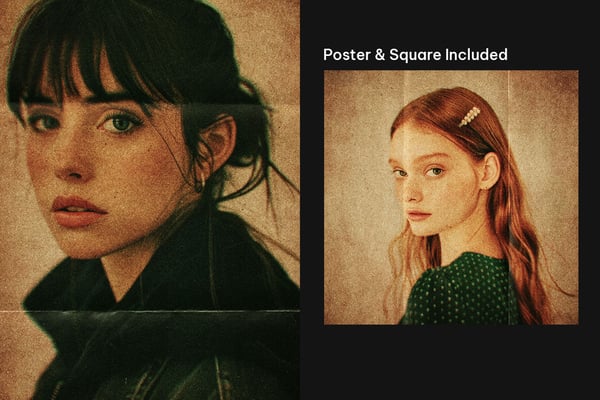 Retro Vintage Square And Poster Photo Effect