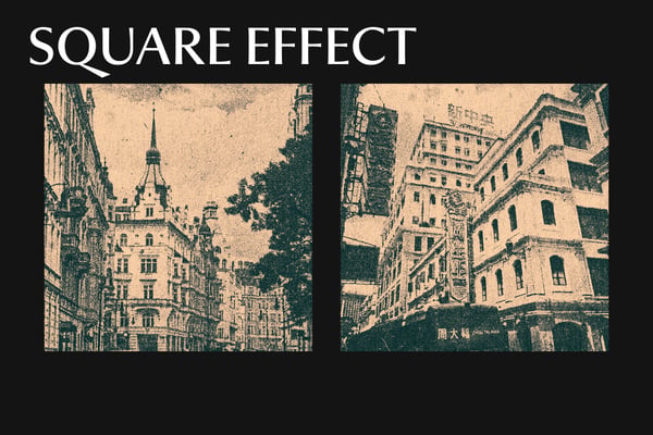 Retro Noisy Square And Poster Photo Effect