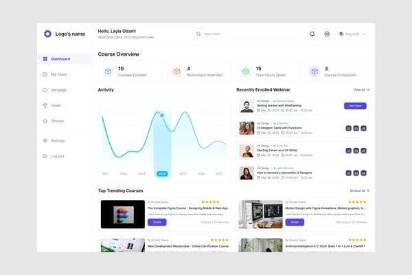 Course Dashboard UI Kit