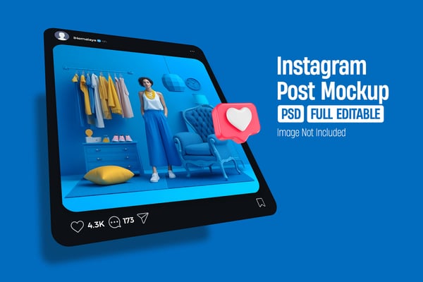 Free Perspective Instagram Post Mockup