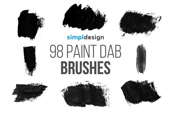 98 Stamp Paint Dab Photoshop Brushes