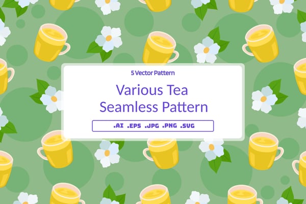 Various Tea Seamless Pattern
