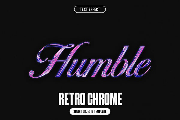 Retro Chrome Text Effect
