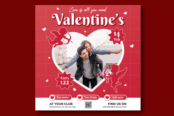 Valentines Party Socials Media