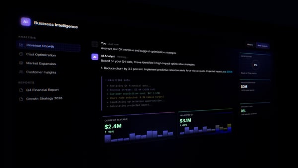 AI Business Intelligence Dashboard - Financial Analysis & Revenue Analytics Interface