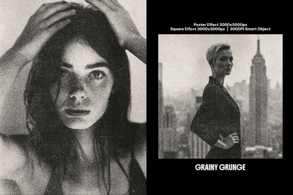 Grainy Grunge Square And Poster Photo Effect