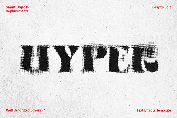 Halftone Grunge Text Effect