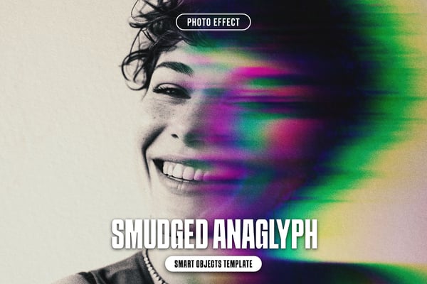 Smudged Anaglyph Photo Effect