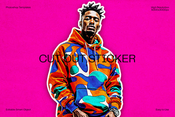Cut Out Sticker Photo Effect