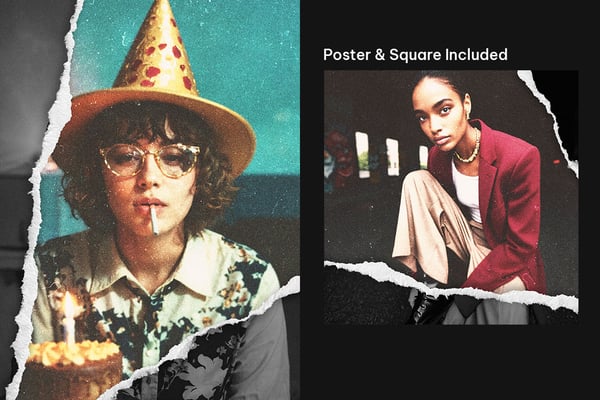 Film Grain Square And Poster Photo Effect