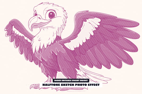 Halftone Sketch Photo Effect