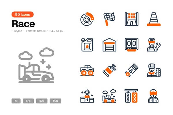 Race Icon Set