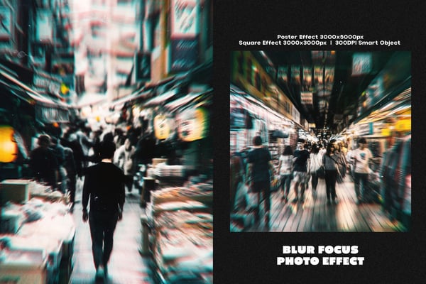Blur Focus Square And Poster Photo Effect