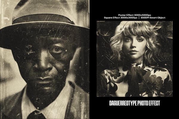 Daguerreotype Square And Poster Photo Effect