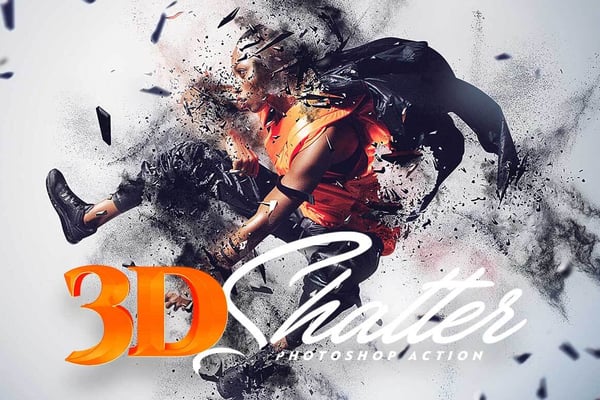 3D Shatter Photoshop Action