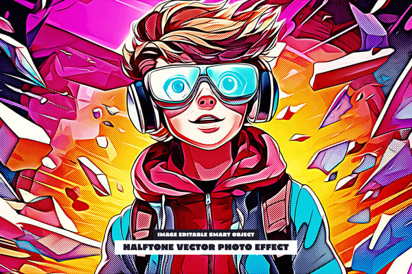 Halftone Vector Photo Effect