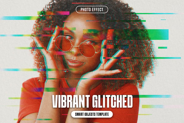 Vibrant Glitched Photo Effect