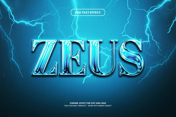Blue Chrome Text Effect