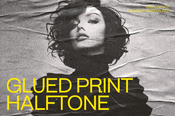 Glued Print Halftone Photo Effect
