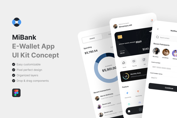 MiBank_E-Wallet App UI Kit