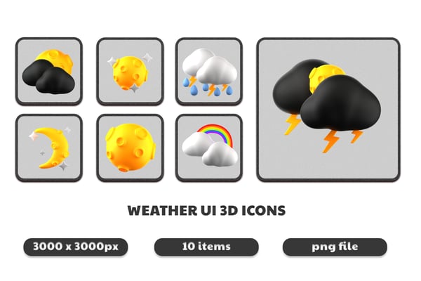 WEATHER UI 3D ICONS