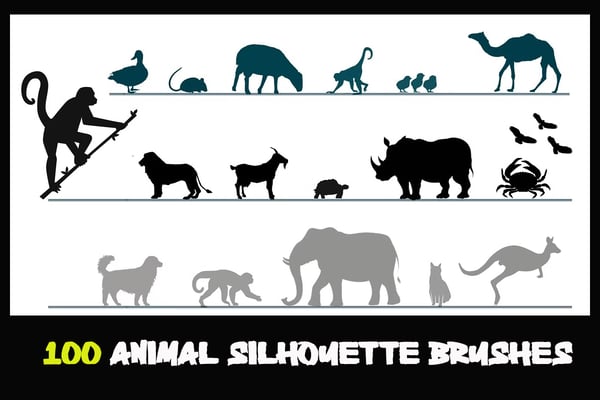 100 Animal Silhouette Brushes