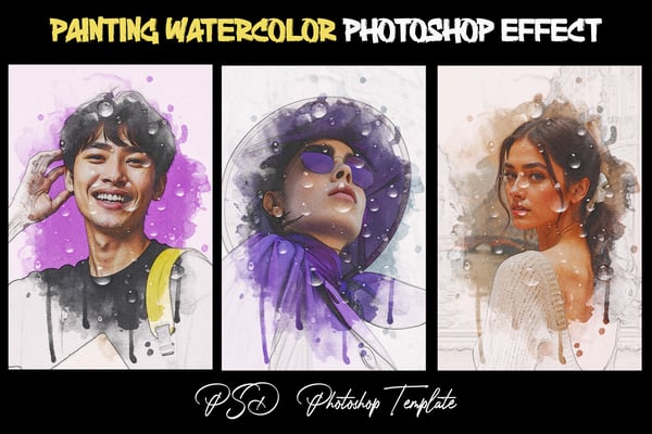 Painting Watercolor Photoshop Template