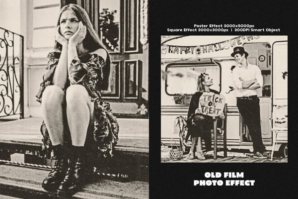 Old Film Square And Poster Photo Effect