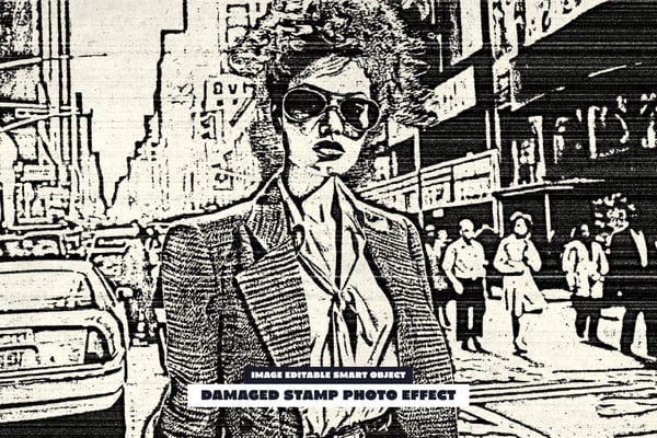 Damaged Stamp Photo Effect
