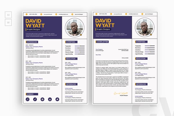 Line Shape Style Resume CV