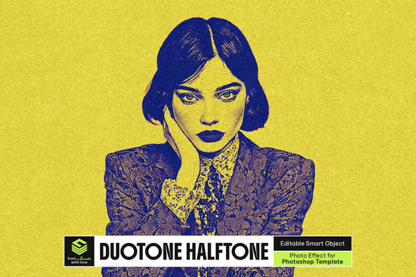 Duotone Halftone Photo Effect