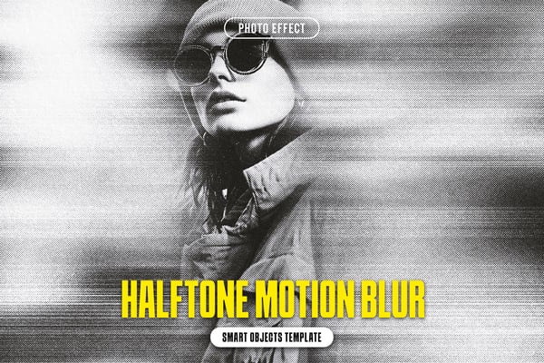Halftone Motion Blur Photo Effect