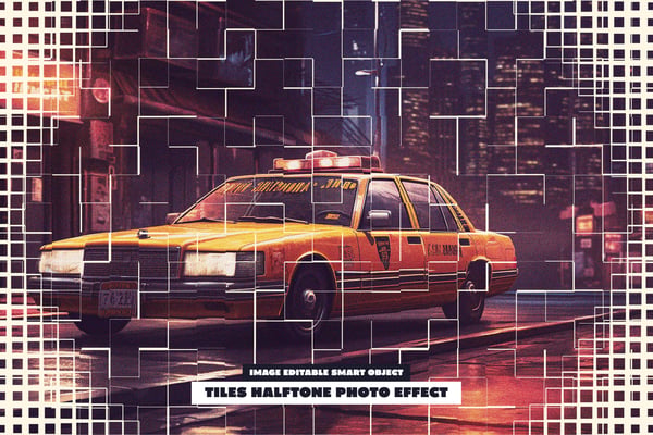 Tiles Halftone Photo Effect
