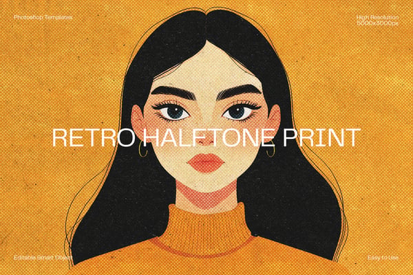 Retro Halftone Print Photo Effect