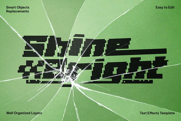 Broken LCD Text Effect