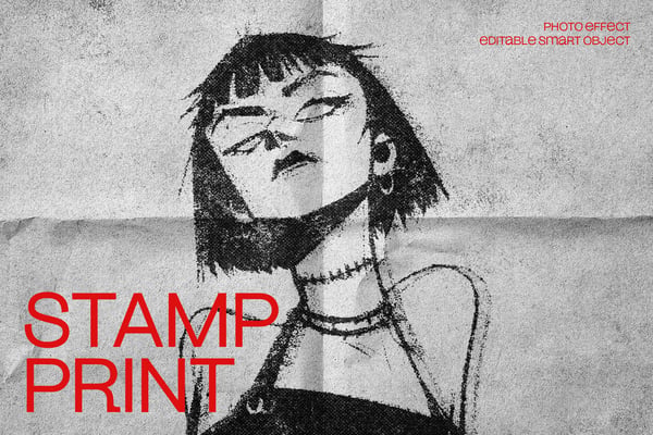 Stamp Print Photo Effect