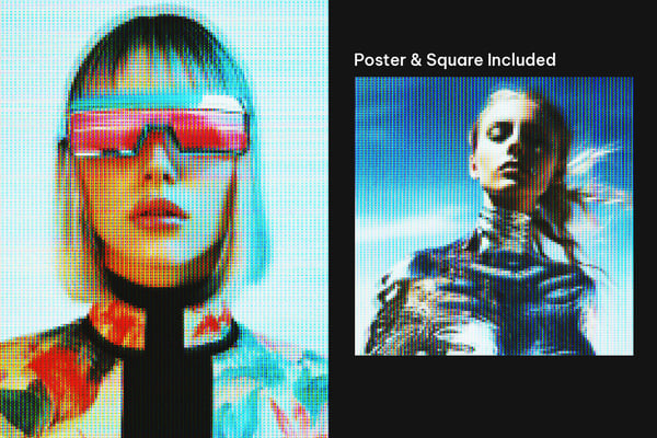 CRT Screen Square And Poster Photo Effect