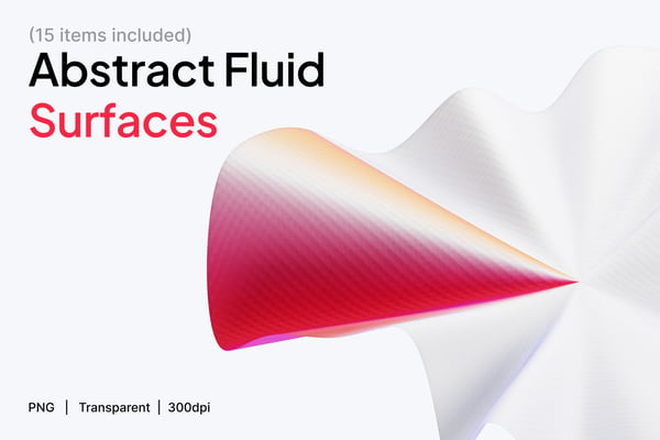 Abstract Fluid Surfaces 3D Icon Set