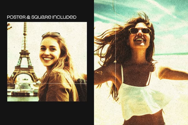 Retro Look Square And Poster Photo Effect