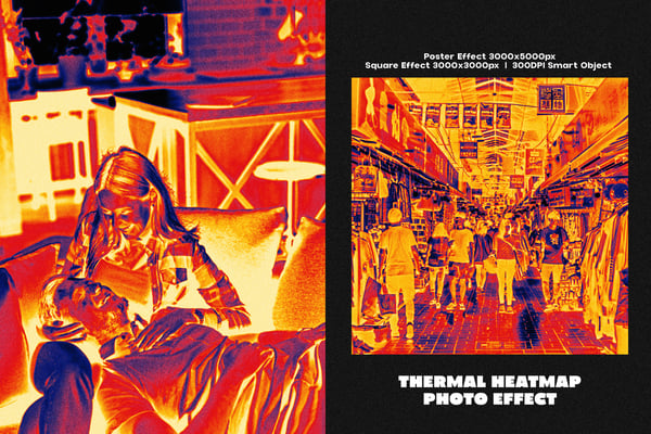 Thermal Heatmap Square And Poster Photo Effect