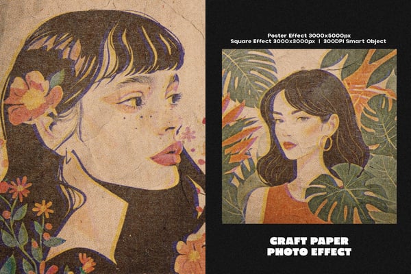 Craft Paper Square And Poster Photo Effect