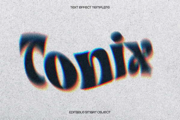 Glitch Halftone Text Effect