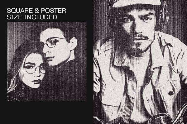 Grunge Copier Square And Poster Photo Effect
