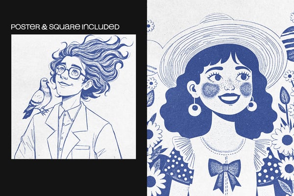 Color Print Square And Poster Photo Effect