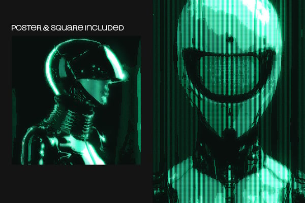 CRT Glow Square And Poster Photo Effect