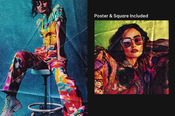 Grain Print Square And Poster Photo Effect