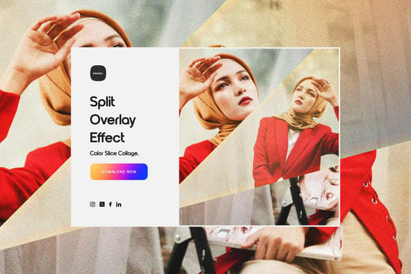 Split Overlay Effect - Color Slice Collage