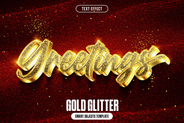 Gold Glitter Text Effect