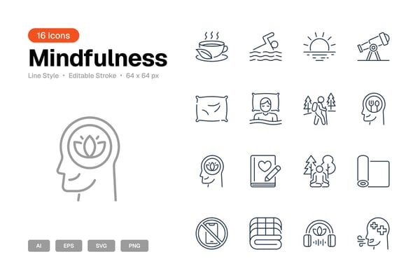 Mindfulness Icon Set